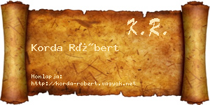 Korda Róbert névjegykártya
